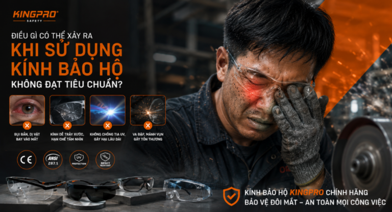 Điều gì có thể xảy ra khi sử dụng kính bảo hộ không đạt tiêu chuẩn?